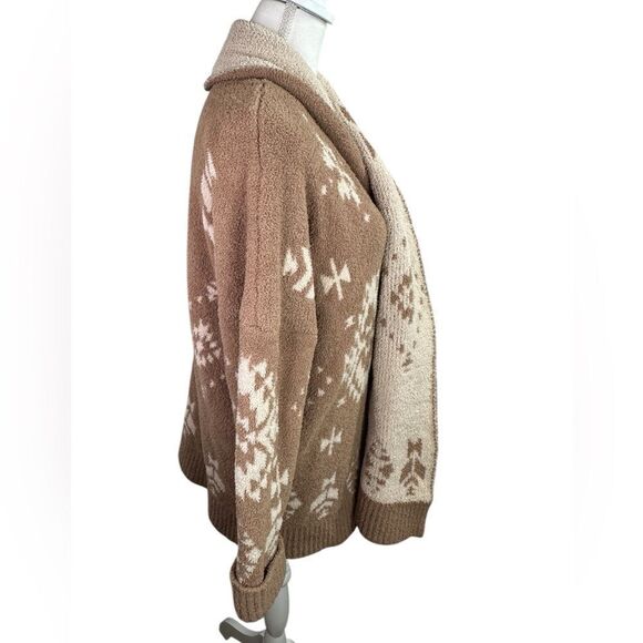 Knox Rose Sweater Brown Cream Aztec Pattern Open Front Boho Cardigan Size XL - Picture 4 of 10
